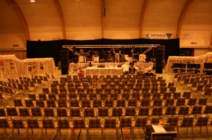 Frá undirbúningi í Höllinni