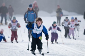 Skíðagönguæfing fyrir börn