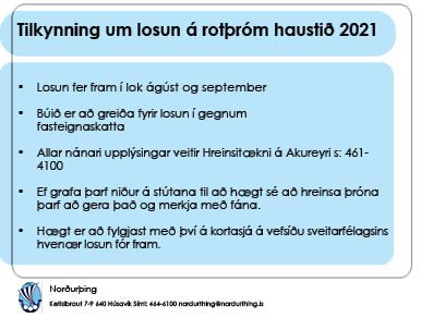 Tilkynning um losun á rotþróm haustið 2021