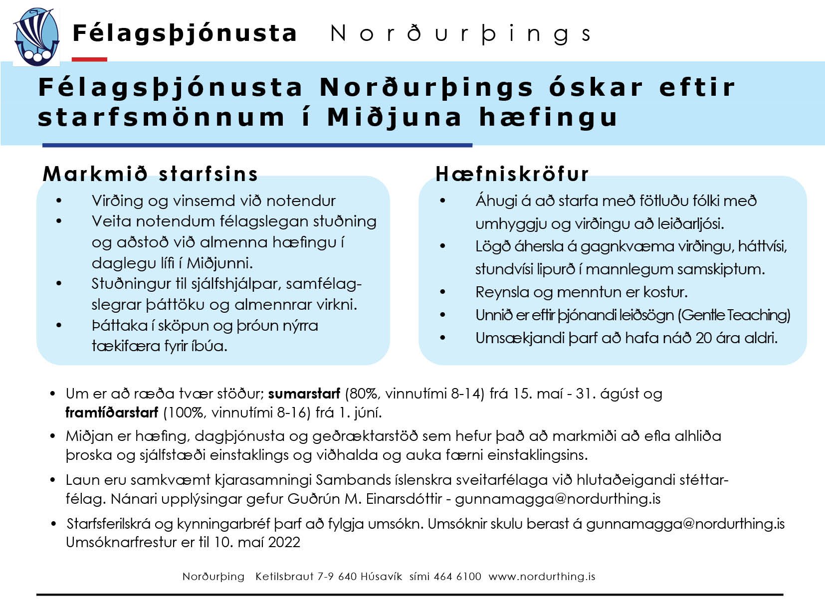 Lausar stöður í Miðjunni hæfingu