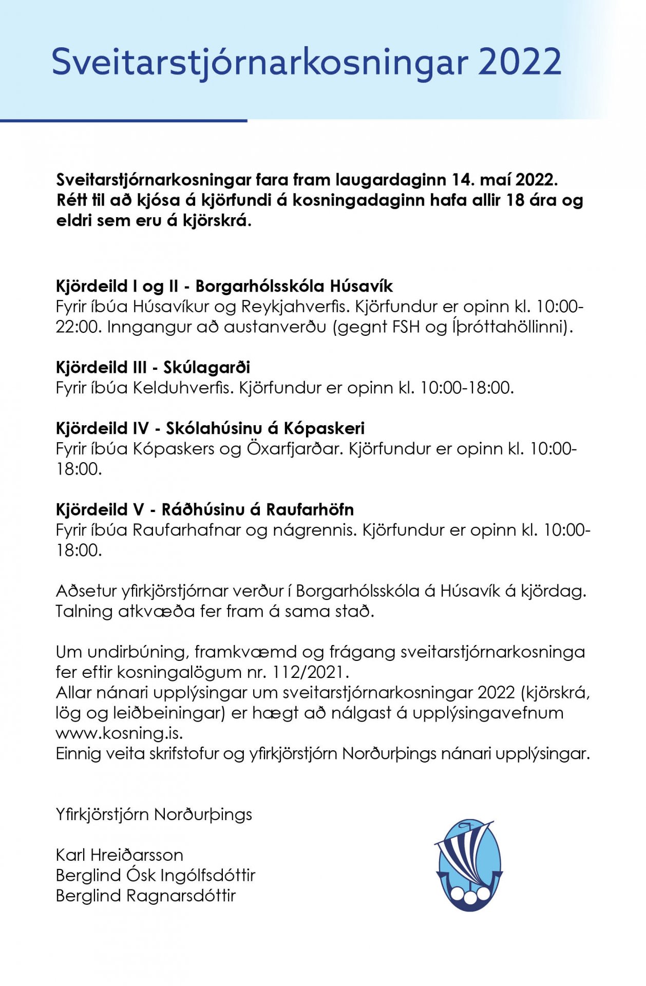 Sveitarstjórnarkosningar 2022 - Kjörstaðir