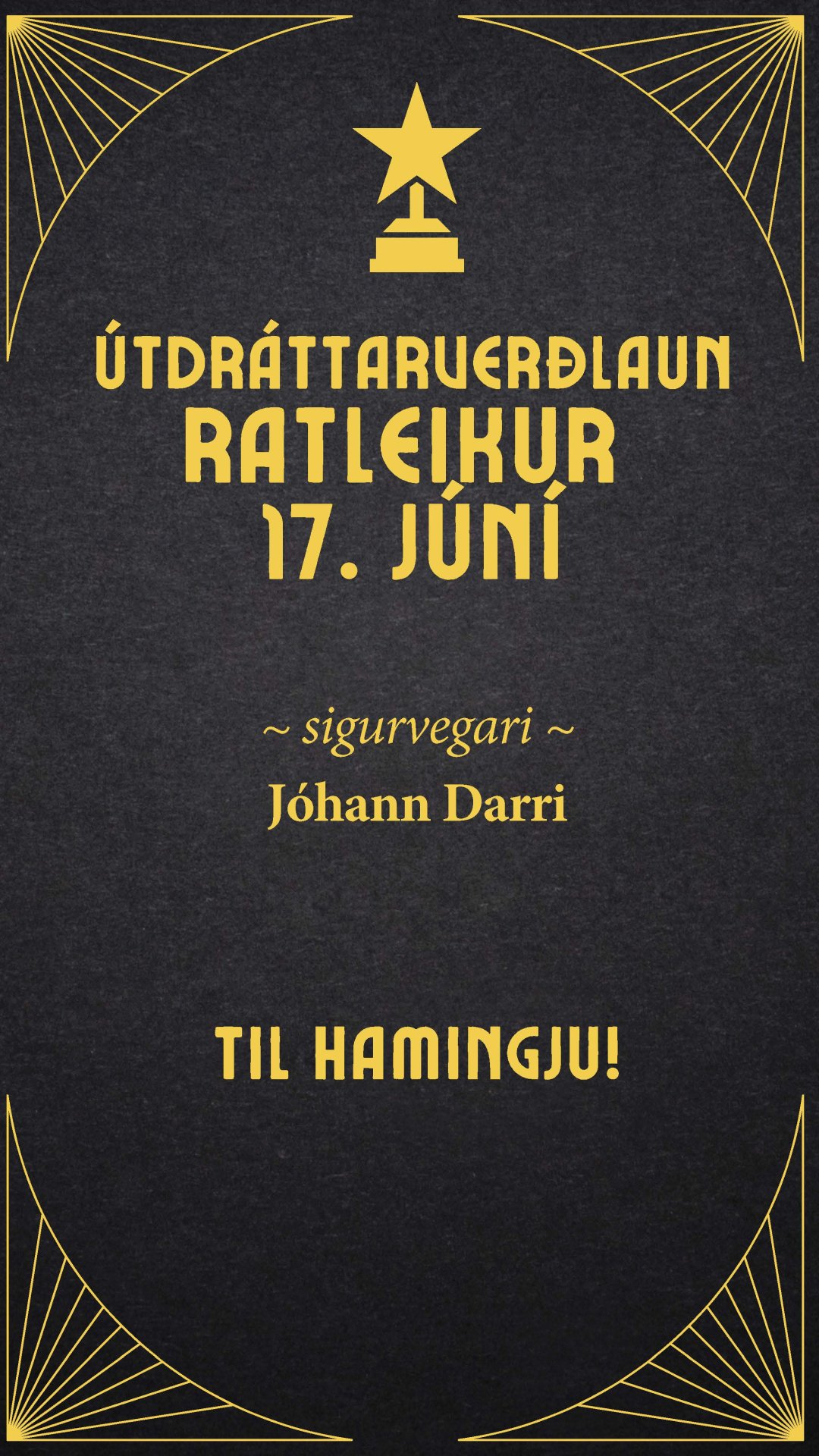 Vinningshafi í ratleik Norðurþings í tilefni þjóðhátíðardegi Íslendinga