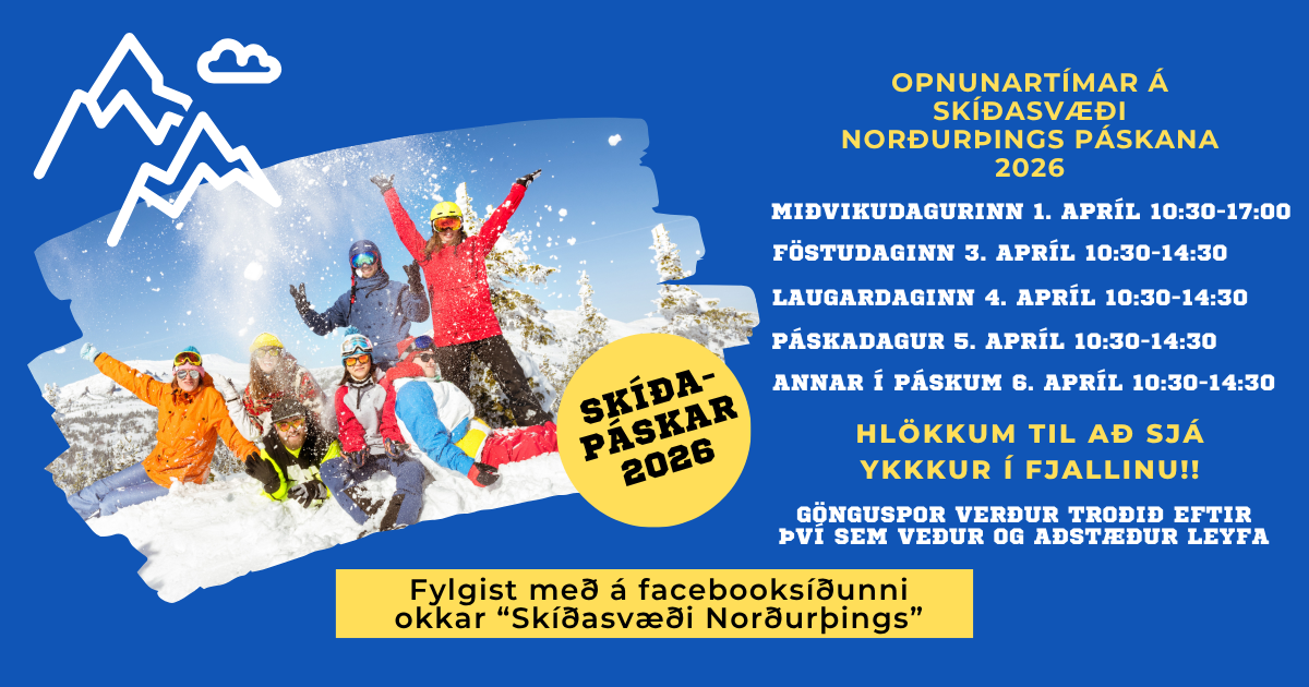 Opnunartímar á skíðasvæði Norðurþings um páskana 2026