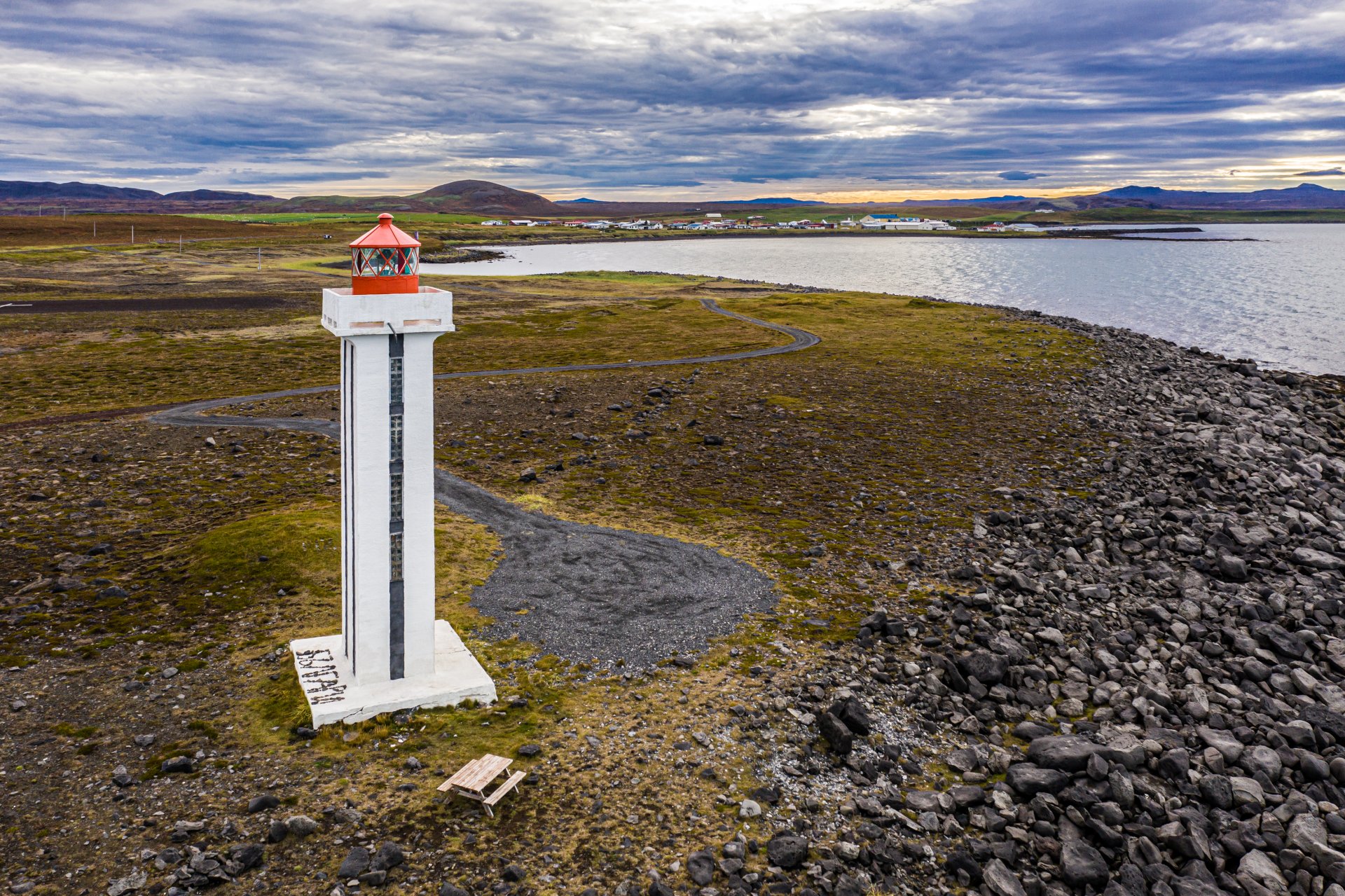 Horft yfir Kópasker og yfir í Öxarfjörð.                                                            …