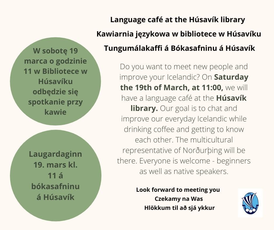 Tungumálakaffi á bókasafninu á Húsavík / Language Café at the Húsavík Library