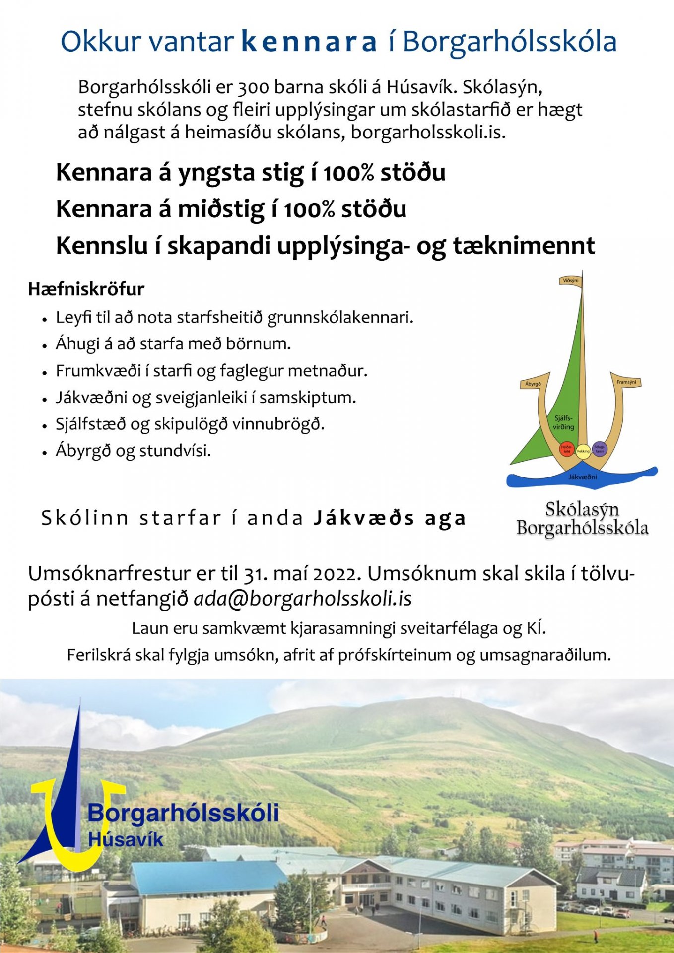 Borgarhólsskóli auglýsir lausar stöður