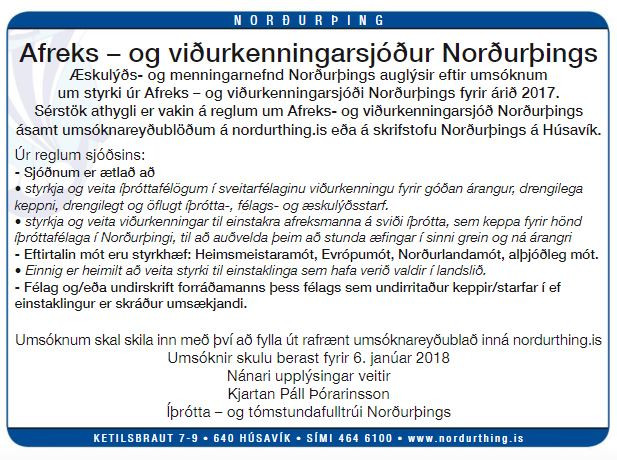 Afreks og viðurkenningarsjóður Norðurþings