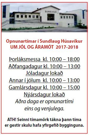 Opnunartíma íþróttamannvirkja um jól & áramót 2017