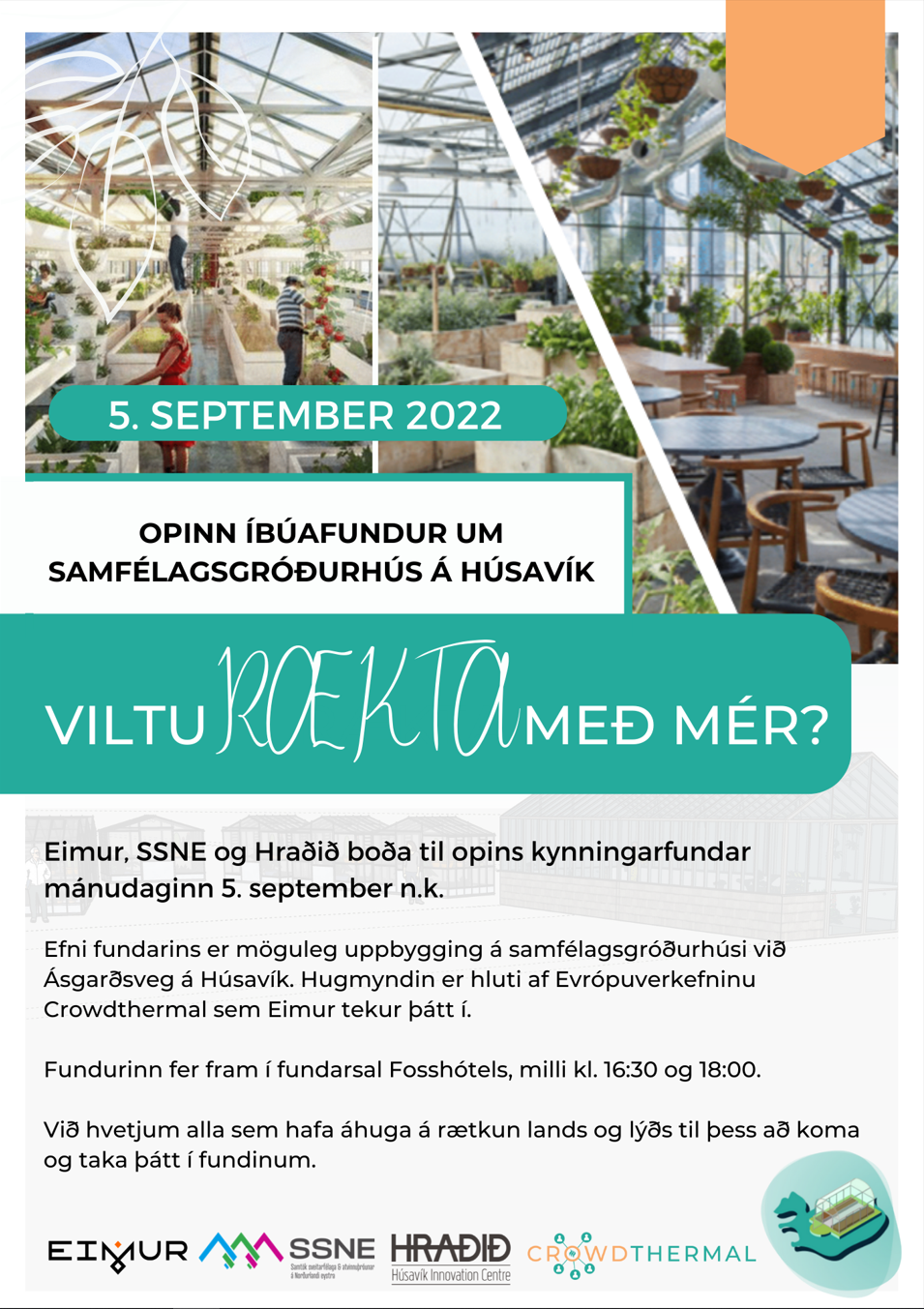 Opinn íbúafundur um samfélagsgróðurhús á Húsavík