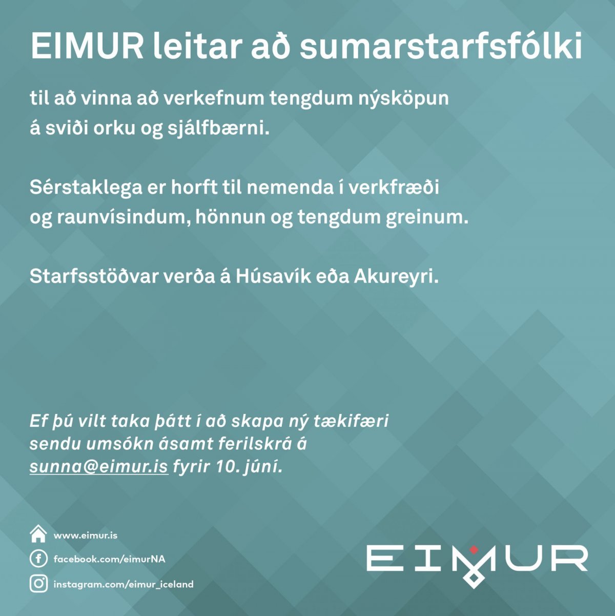 Sumarstörf Eims