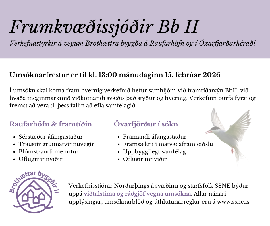 Opið fyrir umsóknir í Frumkvæðissjóði Öxarfjarðar og Raufarhafnar