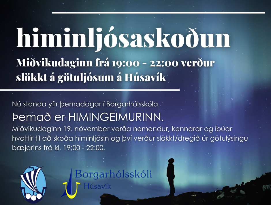 Skoðum himinljósin - slökkt verður á götulýsingu.