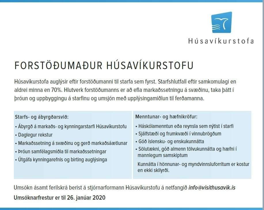 Forstöðumaður Húsavíkurstofu