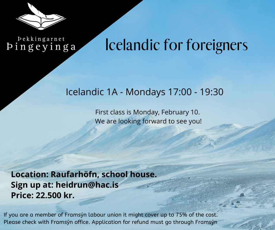 Íslenskunámskeið Icelandic language course