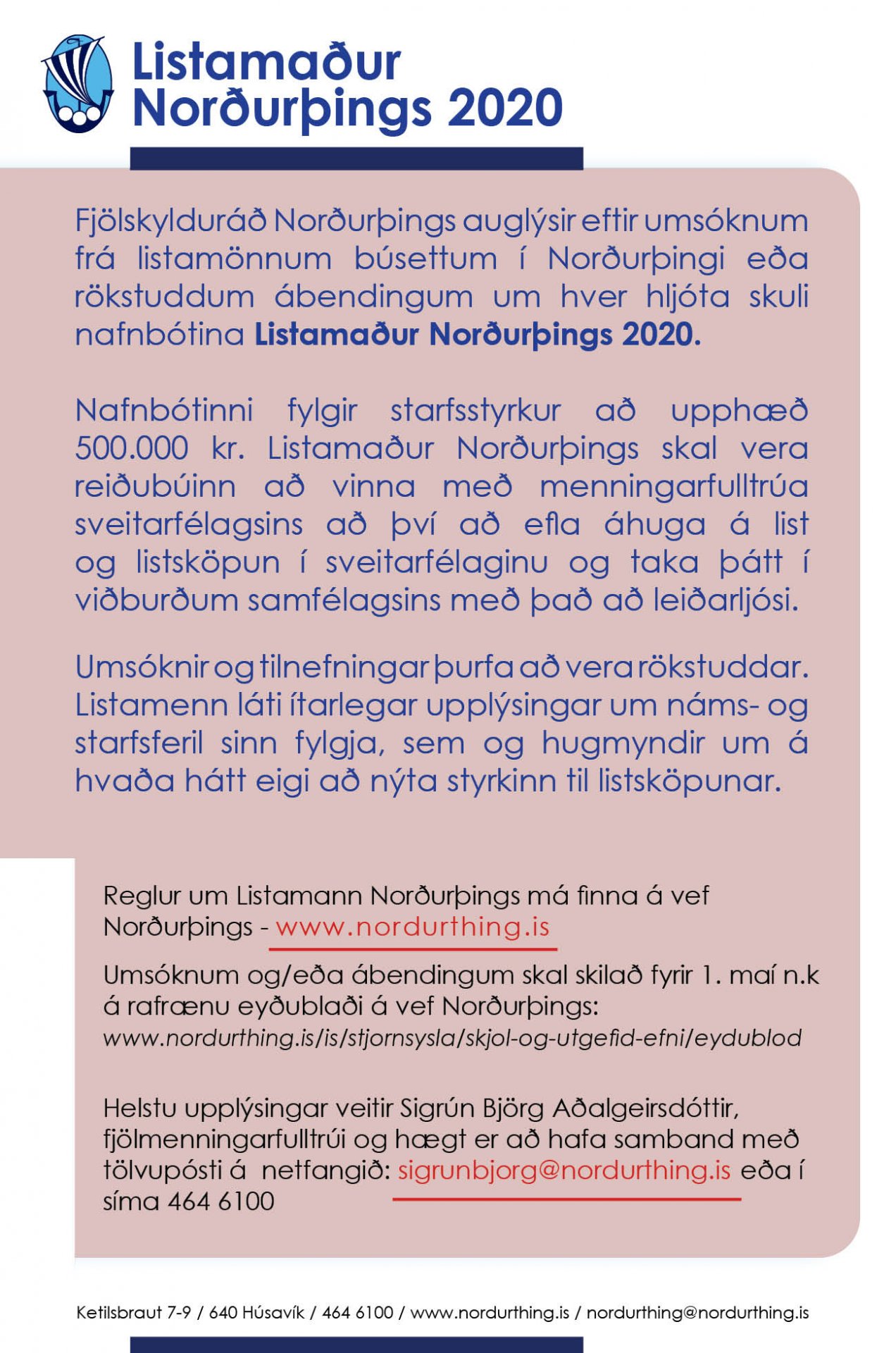 Listamaður Norðurþings 2020