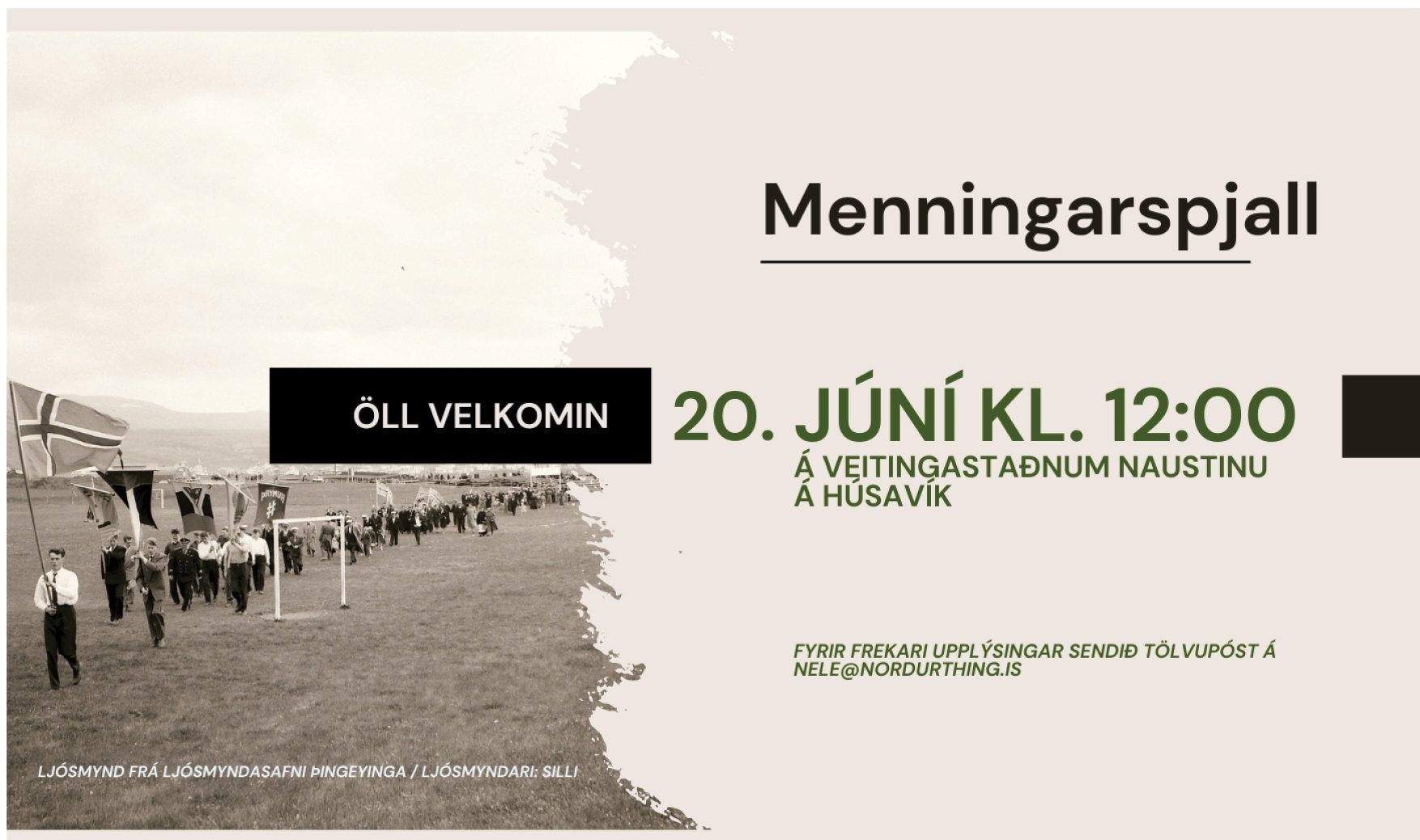 Menningarspjall á Naustinu 20. júní
