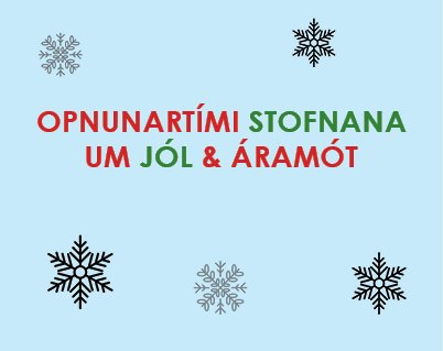 Opnunartími stofnana Norðurþings um jól og áramót