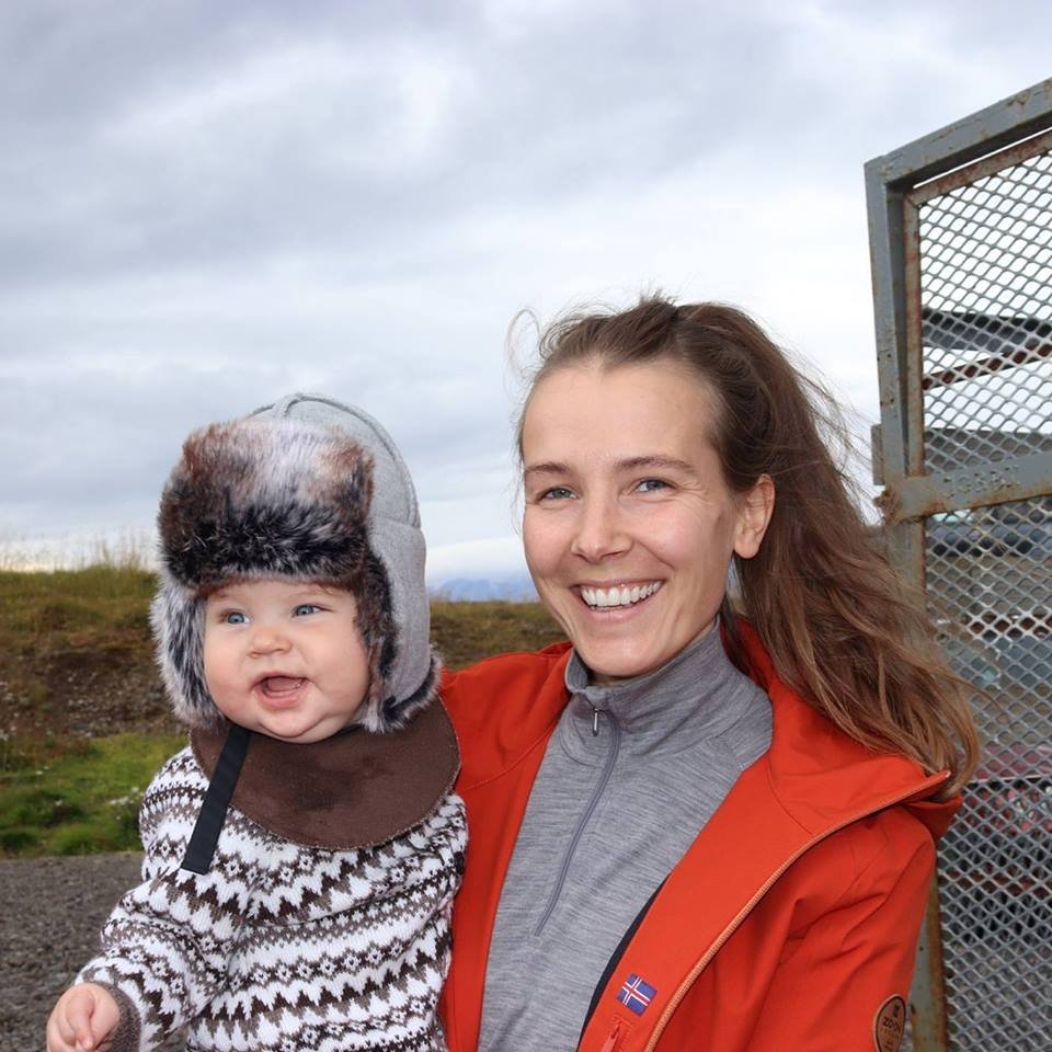 Sigrún Björg Aðalgeirsdóttir og sonurinn Valur Egilsson