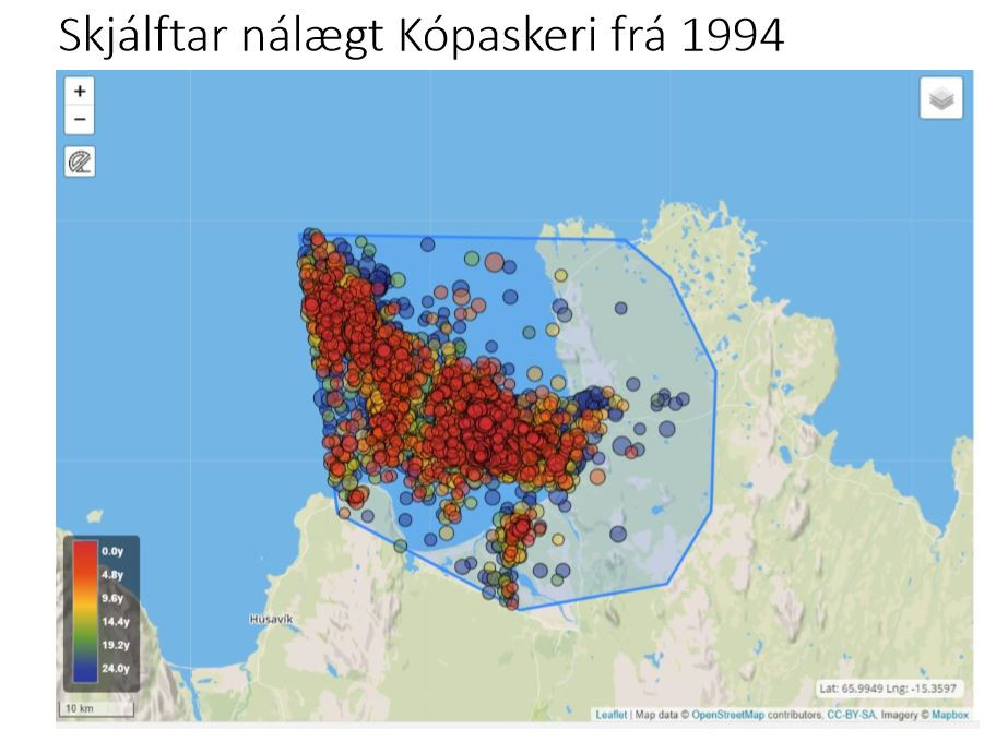 Skjálftar nálægt Kópaskeri frá 1994