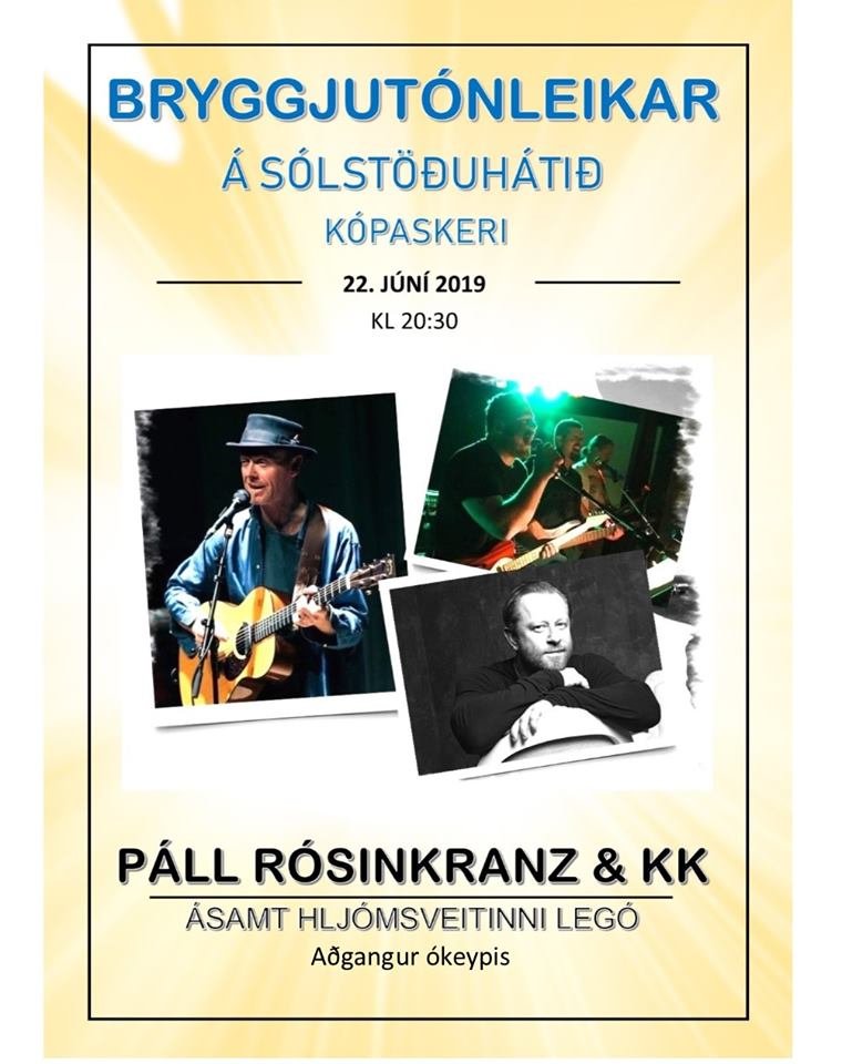 Sólstöðuhátíð 2019 - Bryggjuhátíð 22. júní með Páli Rósinkranz og KK