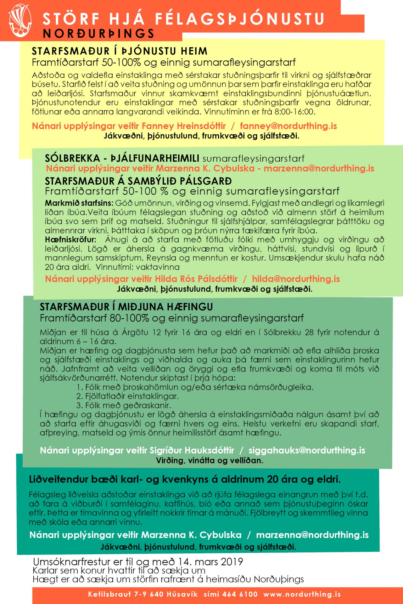 Laus störf hjá félagsþjónustu Norðurþings