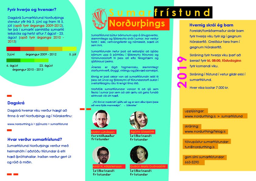 Sumarfrístund á Húsavík hefst mánudaginn 3.júní - Skráningar