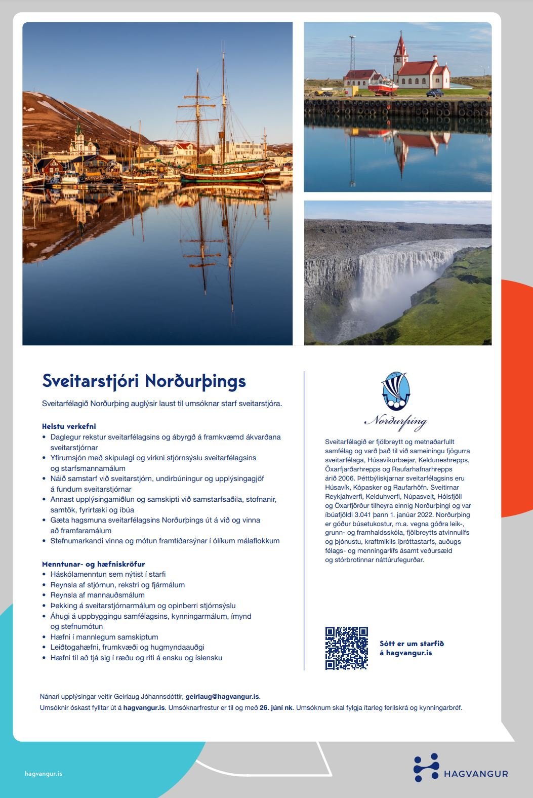 Norðurþing auglýsir laust til umsóknar starf sveitarstjóra