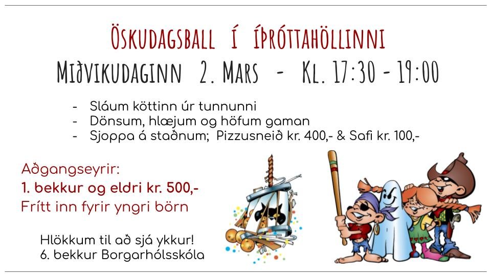 Öskudagsball í íþróttahöllinni