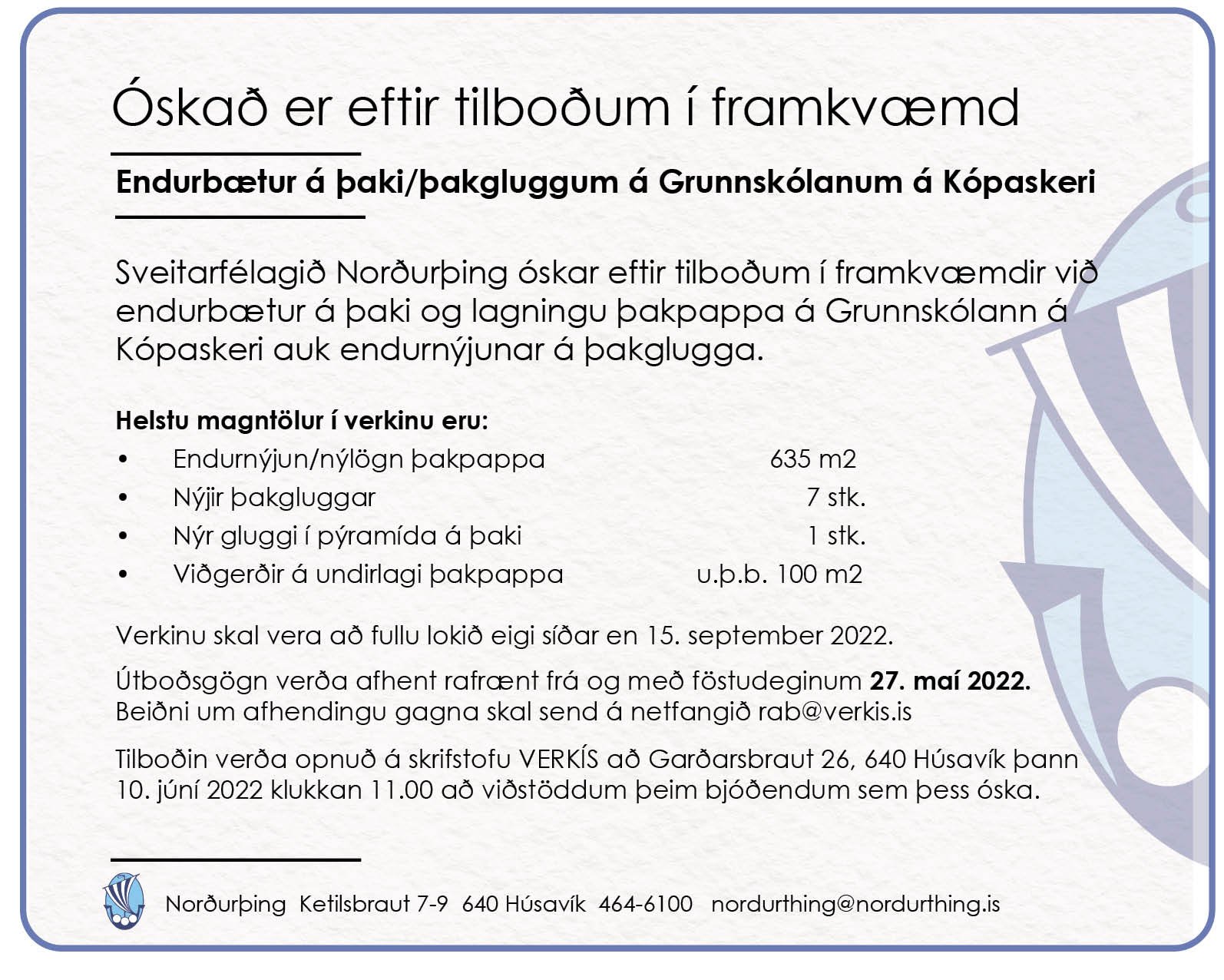 Óskað er eftir tilboðum í framkvæmd