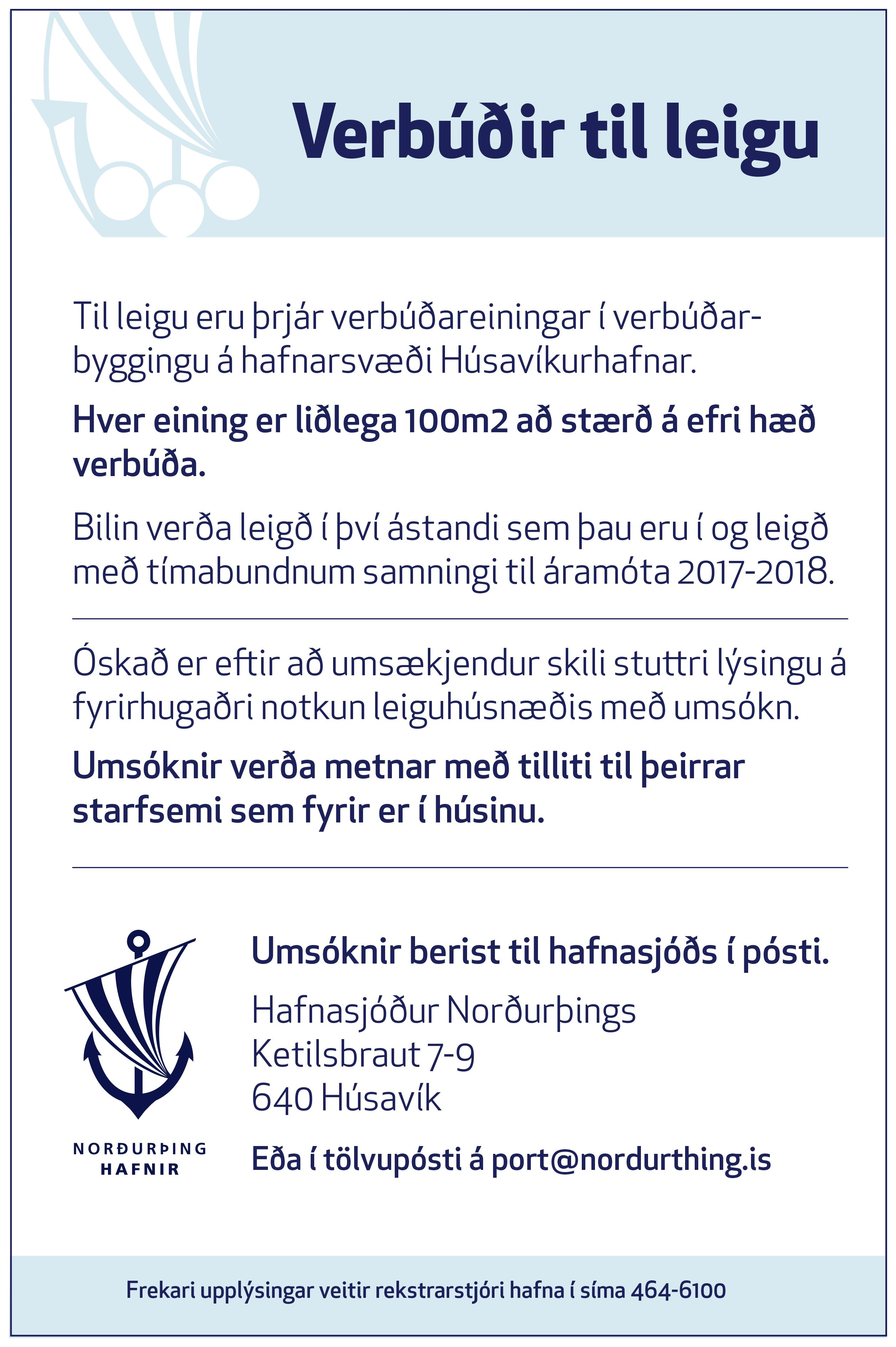 Verbúðir til leigu