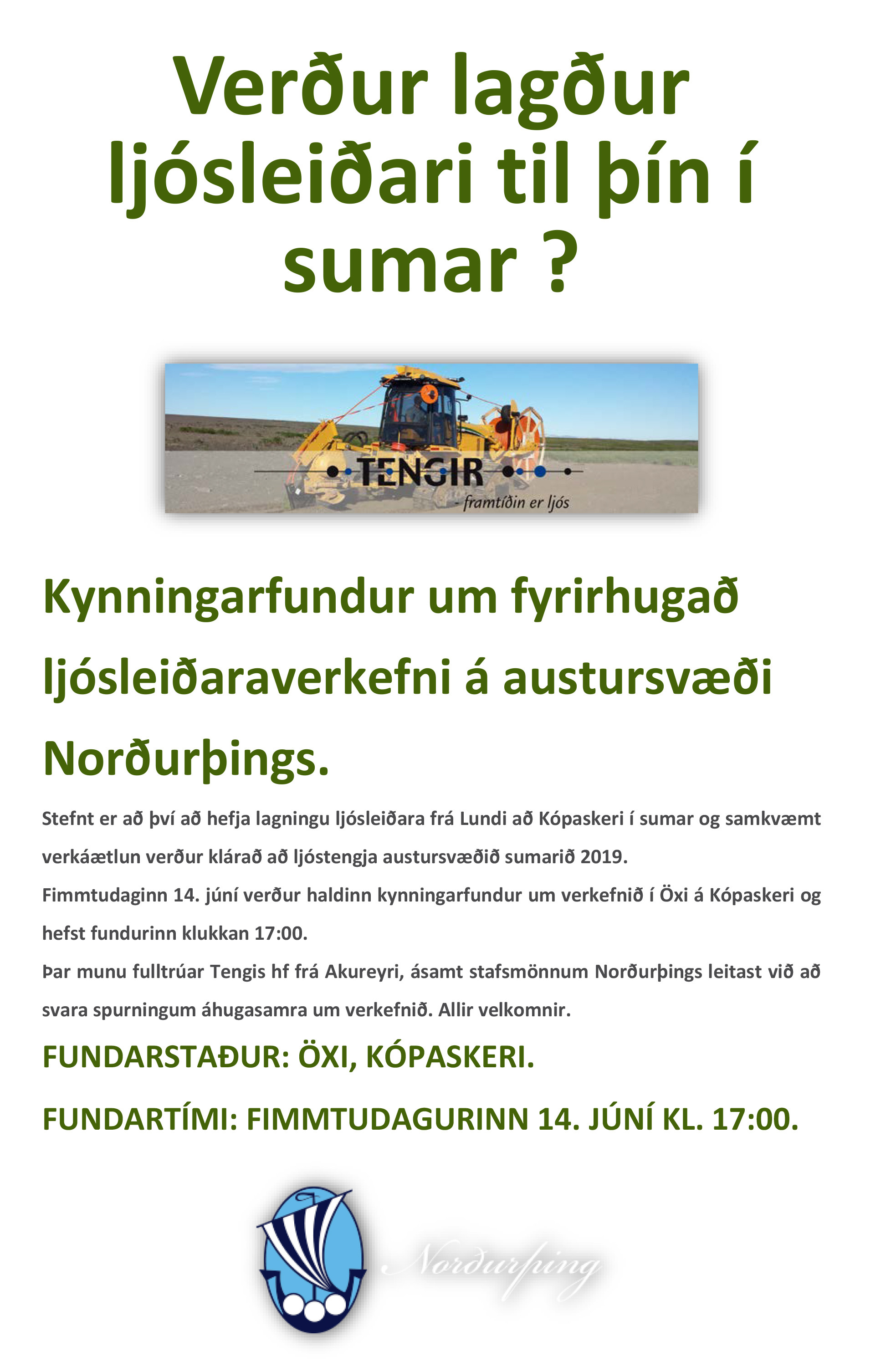 Verður lagður ljósleiðari til þín í sumar ?