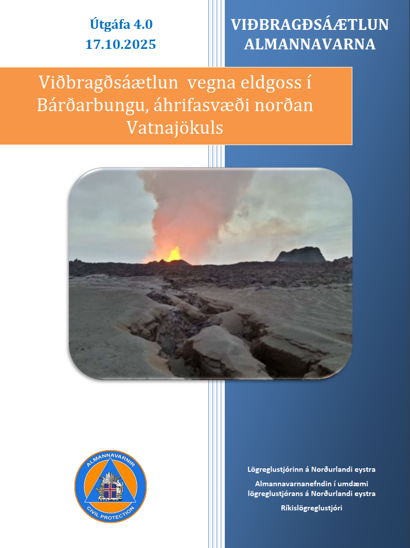 Uppfærð viðbragðsáætlun vegna mögulegs eldgoss í Bárðarbungu
